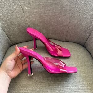 NWOT: Black Suede Studio PVC Heel